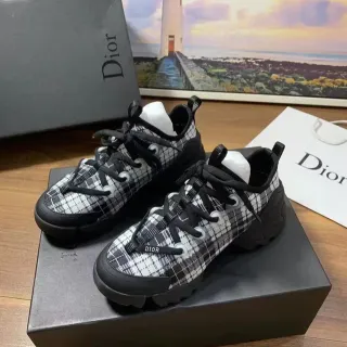 Dior B23 Plaid Black and White Lifestyle Sneakers