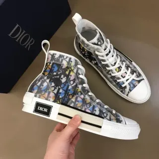 Dior B23 Transparent Oblique Print High-Top Lifestyle Sneakers