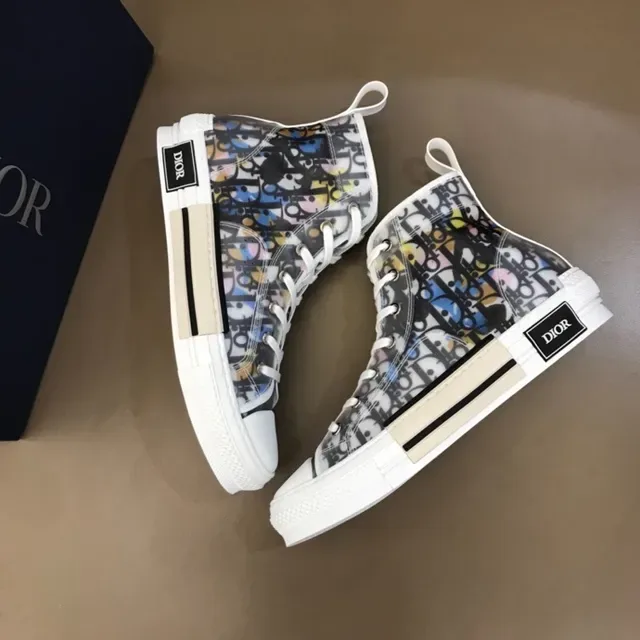 Dior B23 Transparent Oblique Print High-Top Lifestyle Sneakers 2