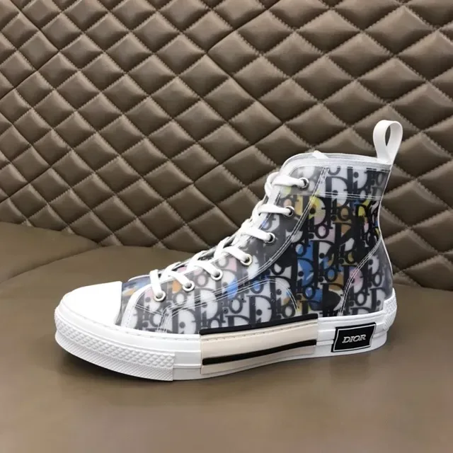 Dior B23 Transparent Oblique Print High-Top Lifestyle Sneakers 3
