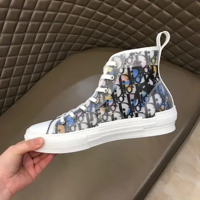 Dior B23 Transparent Oblique Print High-Top Lifestyle Sneakers 4