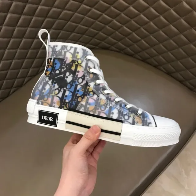 Dior B23 Transparent Oblique Print High-Top Lifestyle Sneakers 9