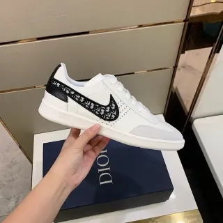 Dior B23 White and Black Monogram Overlay Lifestyle Sneakers