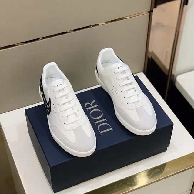 Dior B23 White and Black Monogram Overlay Lifestyle Sneakers 9