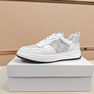 Dior B23 أبيض و رمادي Monogram Jacquard Lifestyle Sneakers