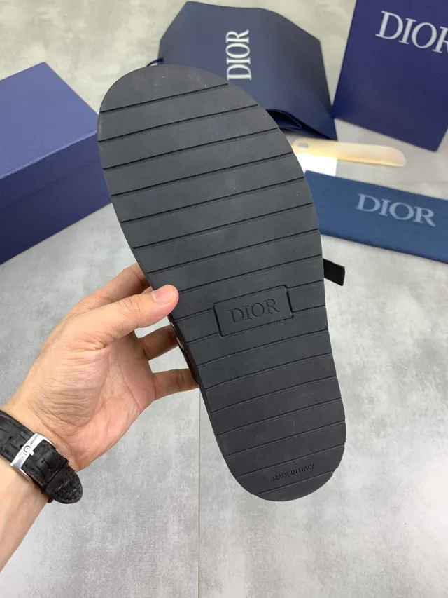Dior B27 Black Beige Double-Strap Platform Sole Casual Sandals 4
