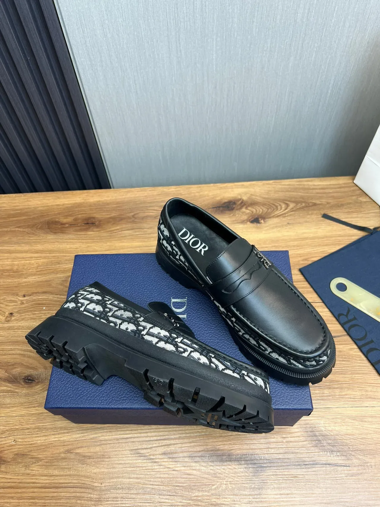 Dior B27 Black Multicolor Slip-On Logo-Plaque Loafer 6