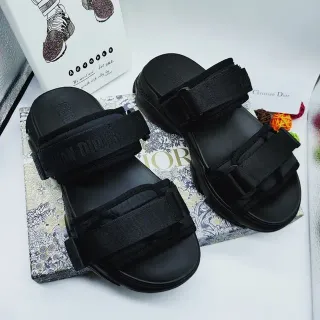 Dior B27 Black Platform Double-Strap Casual Sandals