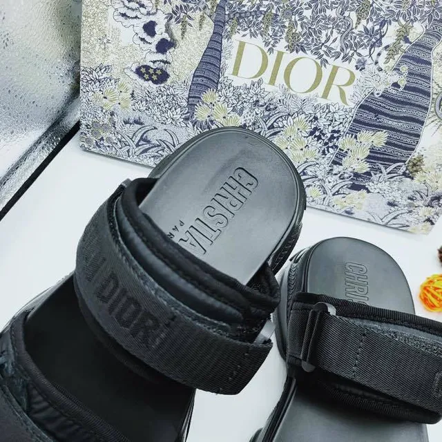 Dior B27 Black Platform Double-Strap Casual Sandals 4