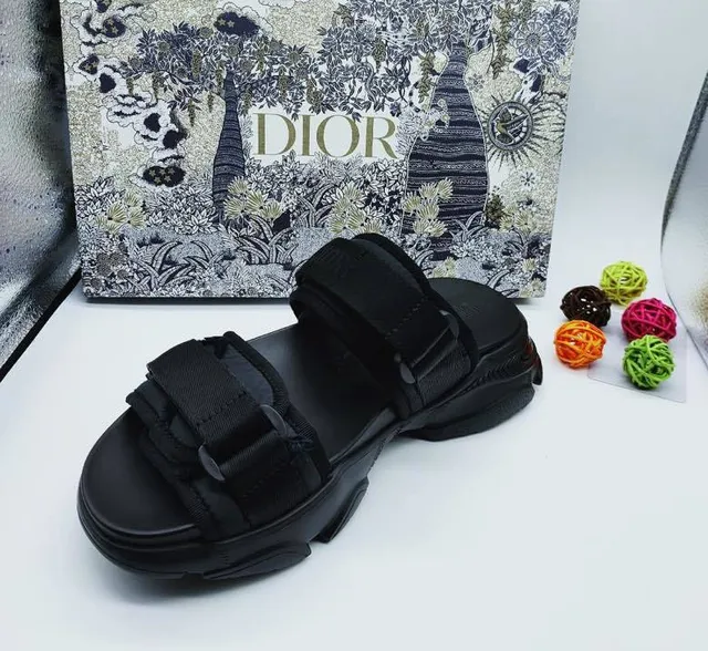 Dior B27 Black Platform Double-Strap Casual Sandals 5
