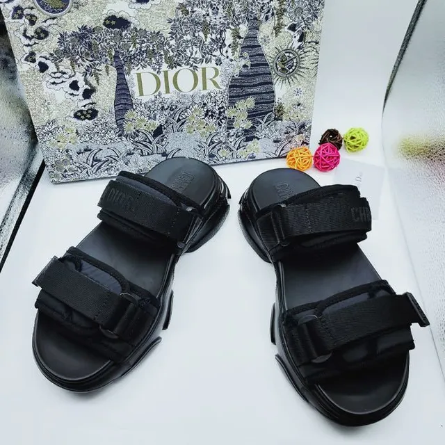 Dior B27 Black Platform Double-Strap Casual Sandals 6