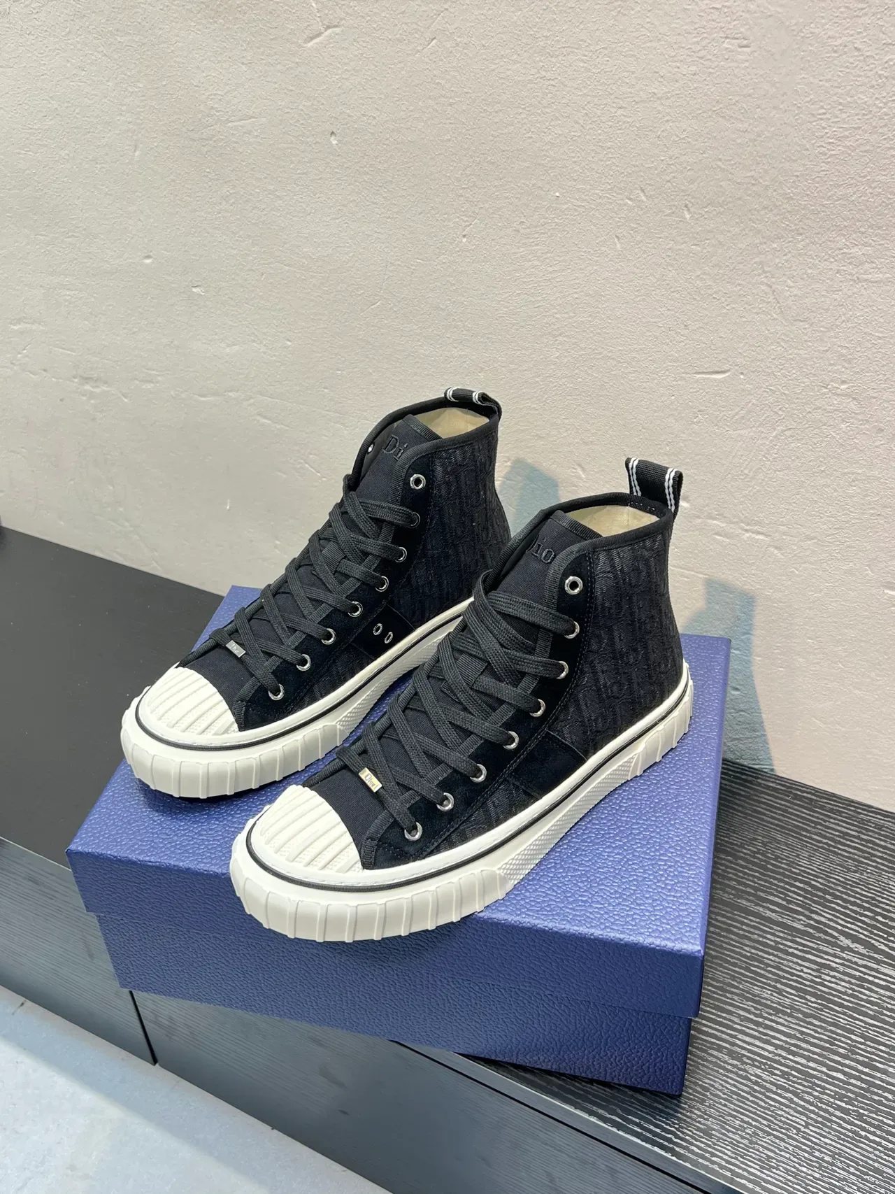 Dior B27 Monogrammed Canvas High-Top Lifestyle Sneakers 3