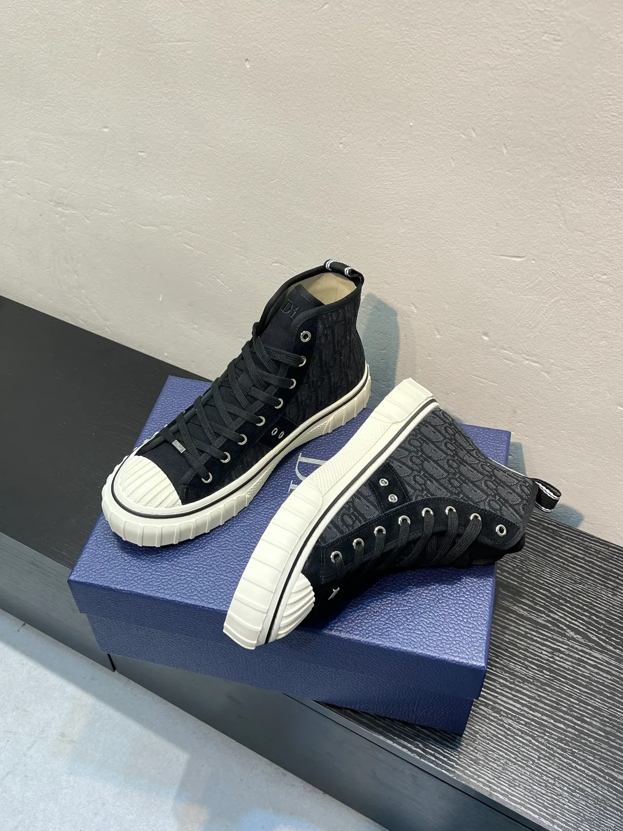 Dior B27 Monogrammed Canvas High-Top Lifestyle Sneakers 4