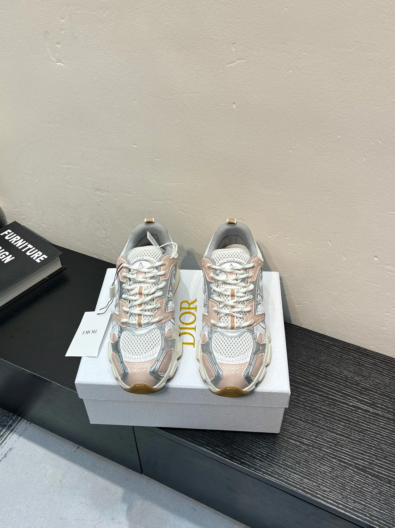 Dior B27 Oblique Print Pink Silver Chunky Sneakers 2