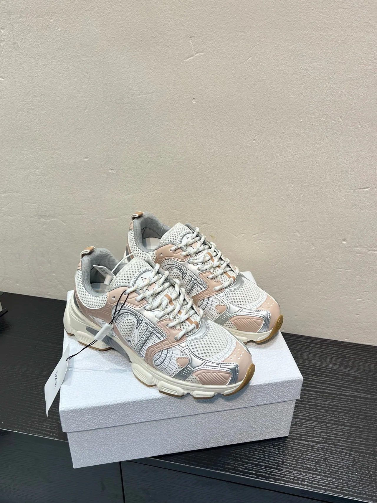 Dior B27 Oblique Print Pink Silver Chunky Sneakers 5