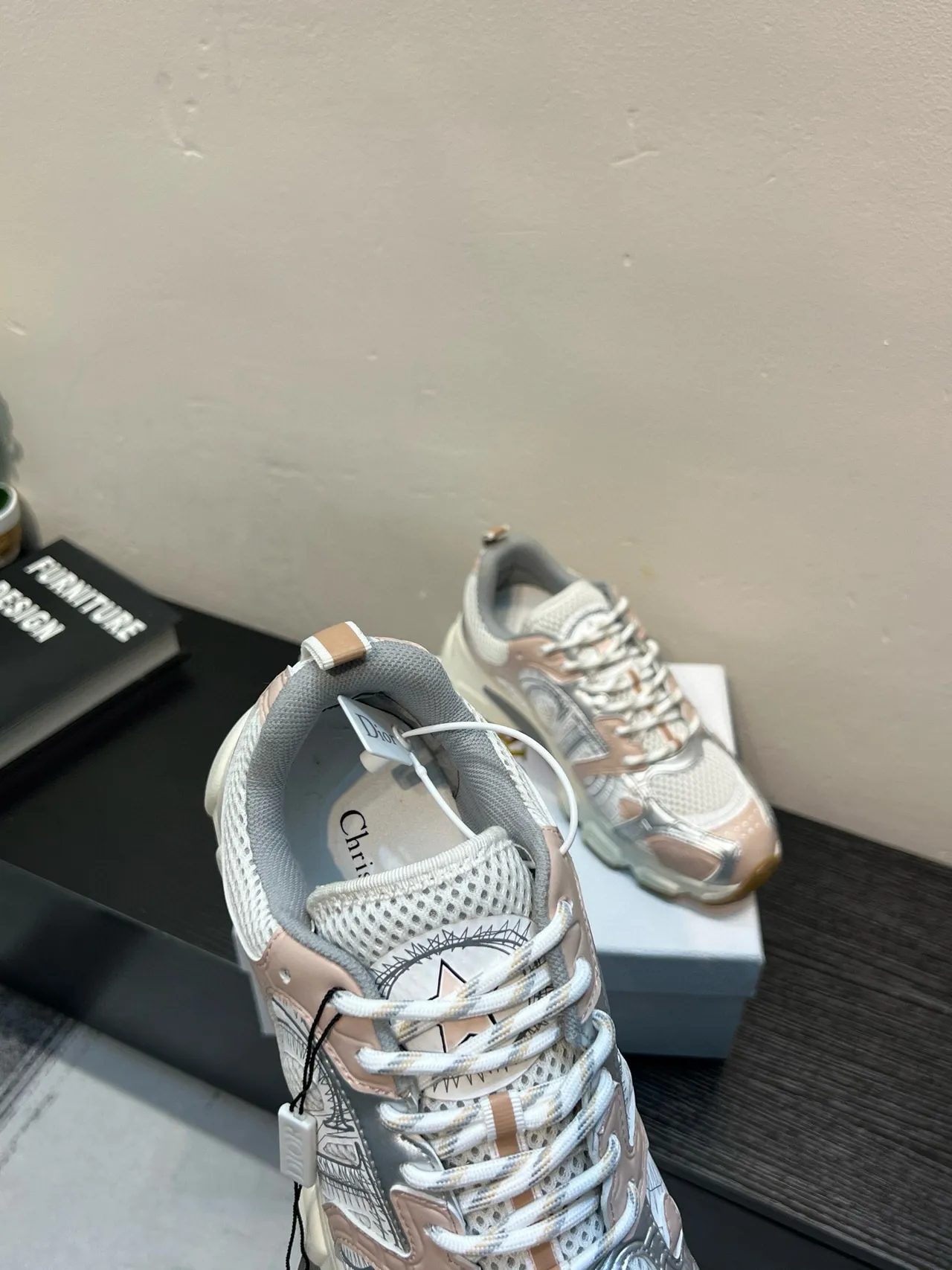 Dior B27 Oblique Print Pink Silver Chunky Sneakers 7