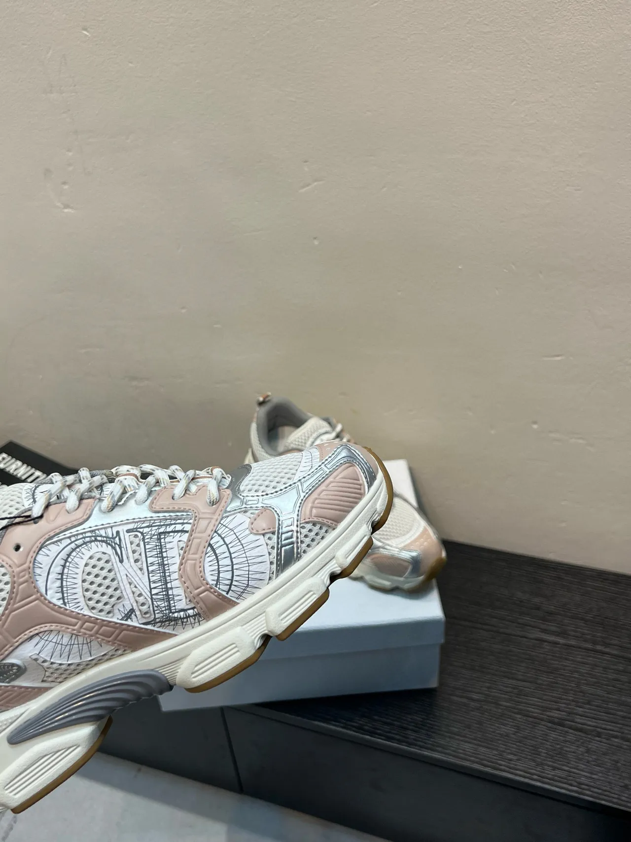 Dior B27 Oblique Print Pink Silver Chunky Sneakers 9