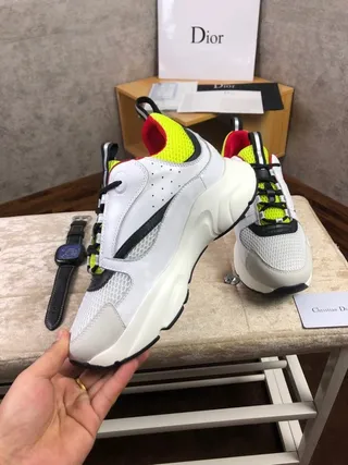 Dior B27 White Yellow Sole Mesh Upper Chunky Sneakers 6