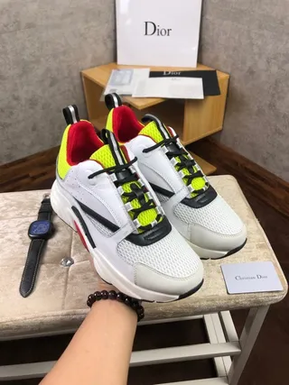 Dior B27 White Yellow Sole Mesh Upper Chunky Sneakers 7