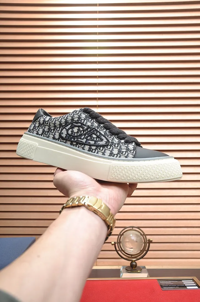 Dior Black Beige Monogram Canvas Upper Embroidered CD Logo Lifestyle Sneakers 2