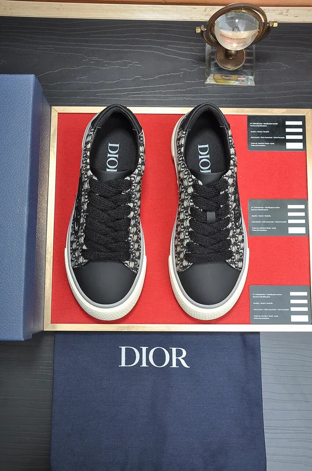 Dior Black Beige Monogram Canvas Upper Embroidered CD Logo Lifestyle Sneakers 3