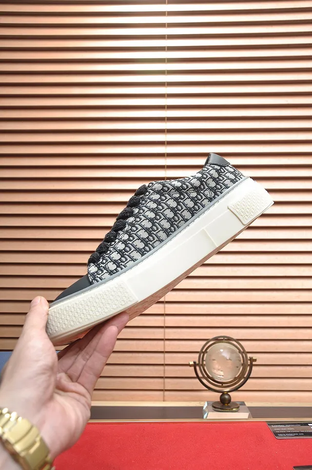 Dior Black Beige Monogram Canvas Upper Embroidered CD Logo Lifestyle Sneakers 6