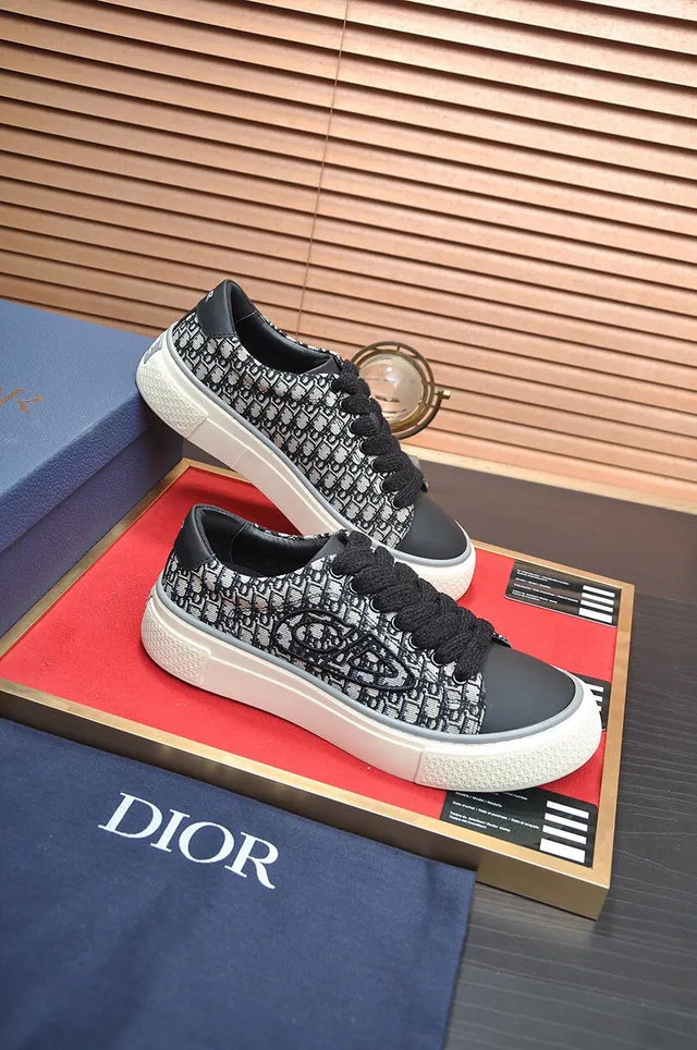 Dior Black Beige Monogram Canvas Upper Embroidered CD Logo Lifestyle Sneakers 7