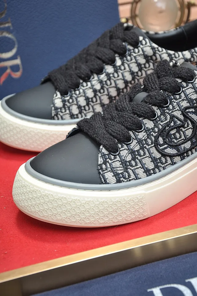 Dior Black Beige Monogram Canvas Upper Embroidered CD Logo Lifestyle Sneakers 9