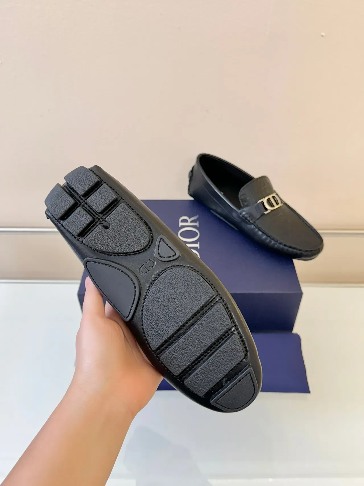 Dior Black Brown Monogrammed Leather Horsebit Buckle Loafer 5