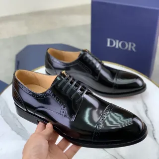 Dior Black Cap-Toe Brogue Oxford Shoes