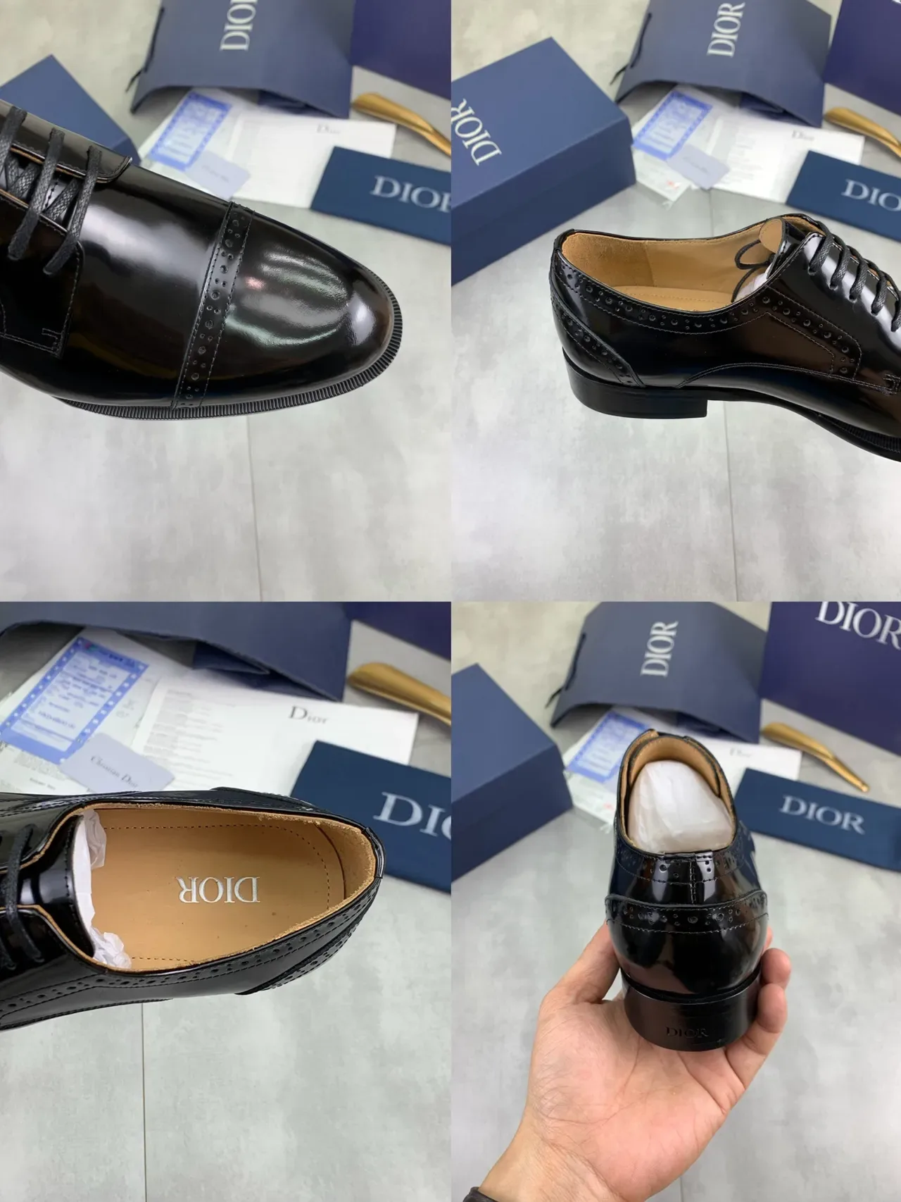 Dior Sapatos Oxford Brogue Preto de Cap-Toe 2