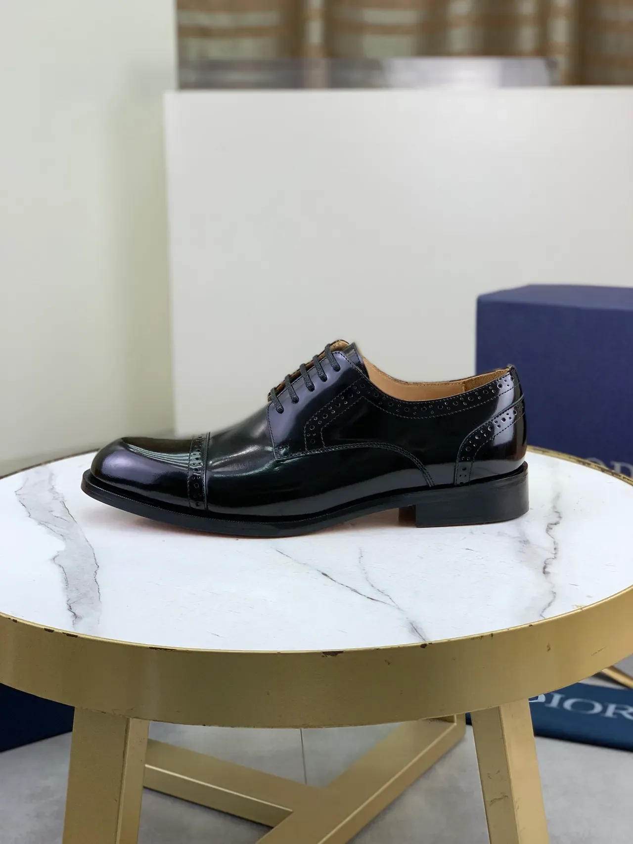 Dior Sapatos Oxford Brogue Preto de Cap-Toe 6
