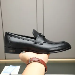 Dior Black Leather Penny Loafer