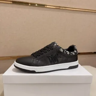 Dior Black White Embossed Logo Oblique Jacquard Heel Lifestyle Sneakers