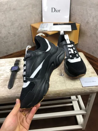 Dior Black White Sole Mesh And Synthetic Overlay Chunky Sneakers 3