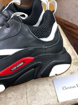 Dior Black White Sole Mesh And Synthetic Overlay Chunky Sneakers 5