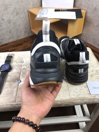 Dior Black White Sole Mesh And Synthetic Overlay Chunky Sneakers 7