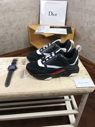 Dior Black White Sole Mesh And Synthetic Overlay Chunky Sneakers 9