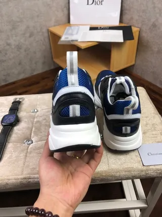 Dior Blue Black Sole Mesh And Synthetic Overlay Chunky Sneakers 4
