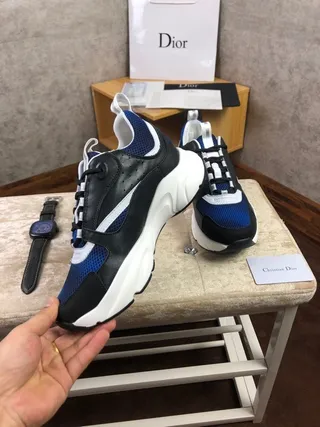 Dior Blue Black Sole Mesh And Synthetic Overlay Chunky Sneakers 5