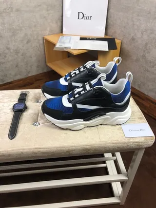 Dior Blue Black Sole Mesh And Synthetic Overlay Chunky Sneakers 6