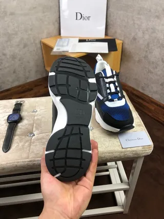 Dior Blue Black Sole Mesh And Synthetic Overlay Chunky Sneakers 8