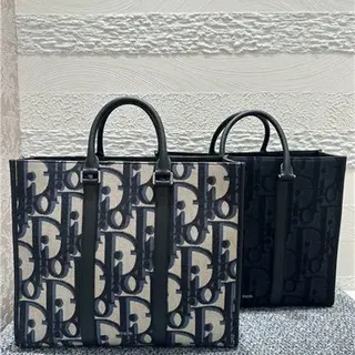 Dior Book Tote Beige and Navy Oblique Monogram Tote Bag