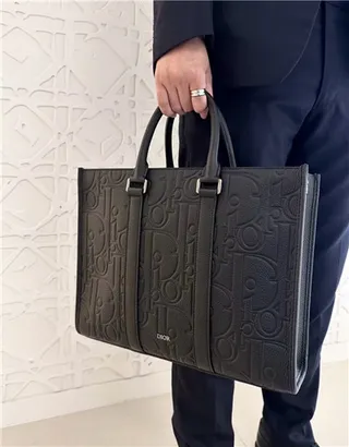 Dior Book Tote bolsa tote Bege e Navy Oblique Monogram 11