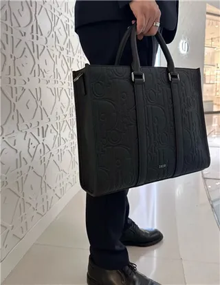 Dior Book Tote bolsa tote Bege e Navy Oblique Monogram 12