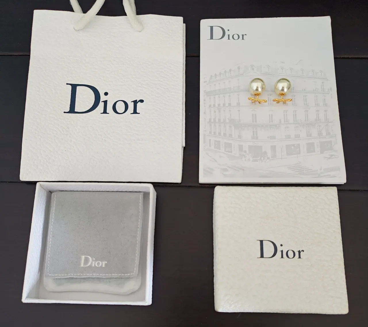 Dior Bow Pearl Stud Earrings 3
