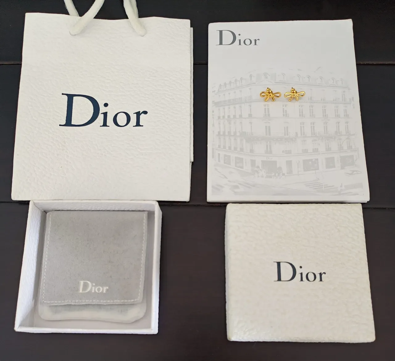 Dior Bow-Shaped Gold-Tone Stud Earrings 3