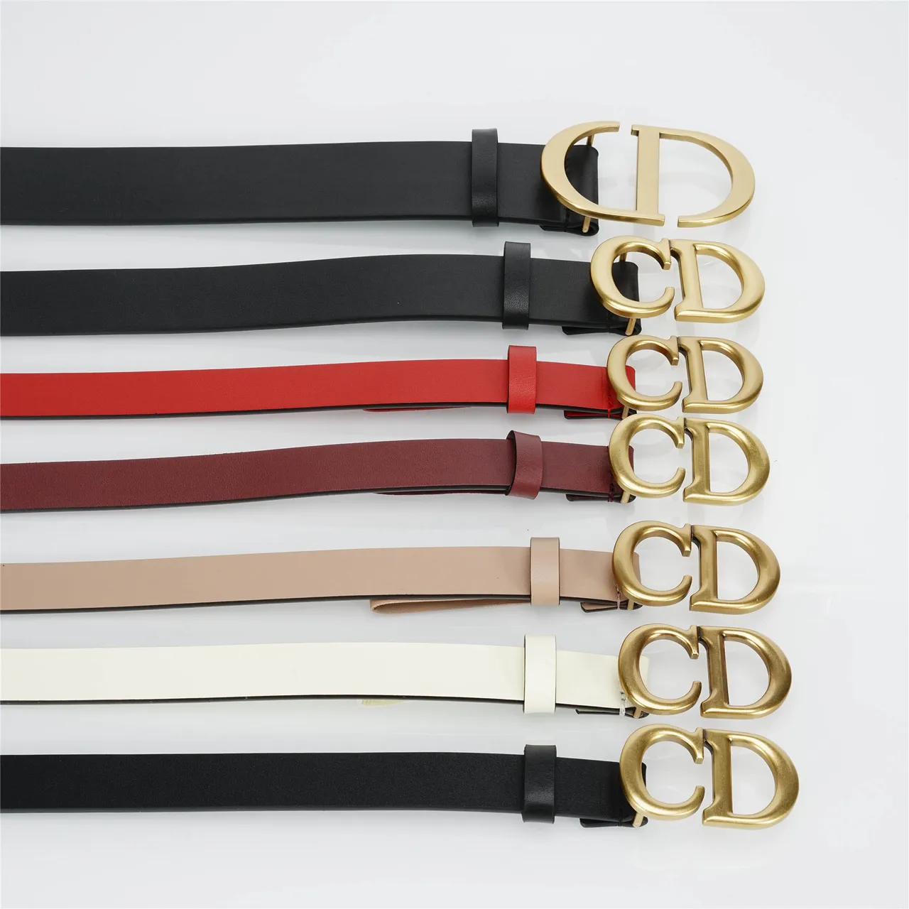 Dior CD Belt Black Gold Smooth Large Monogram Buckle Leather Belt 3