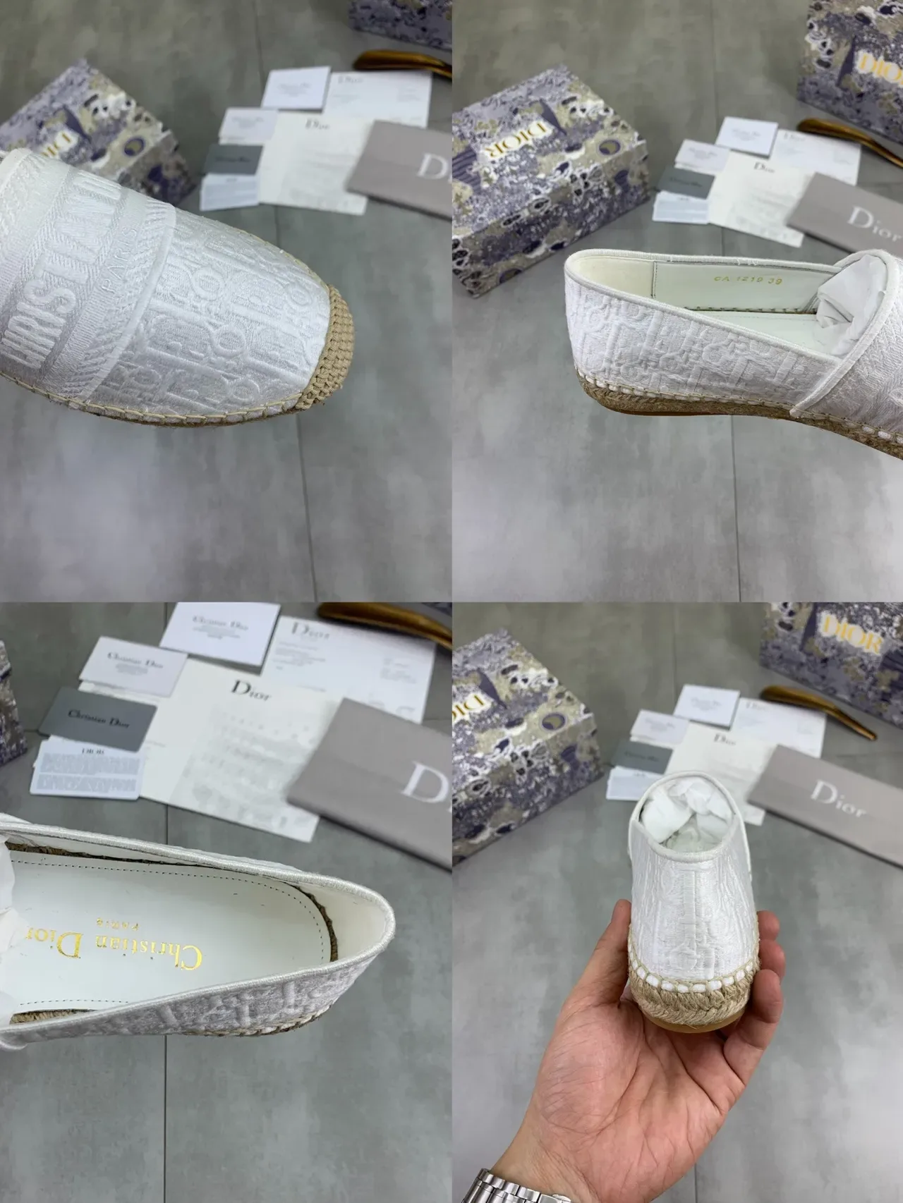 Dior Espadrille Brancas Jacquard Oblique Slip-On Boat Shoes 2