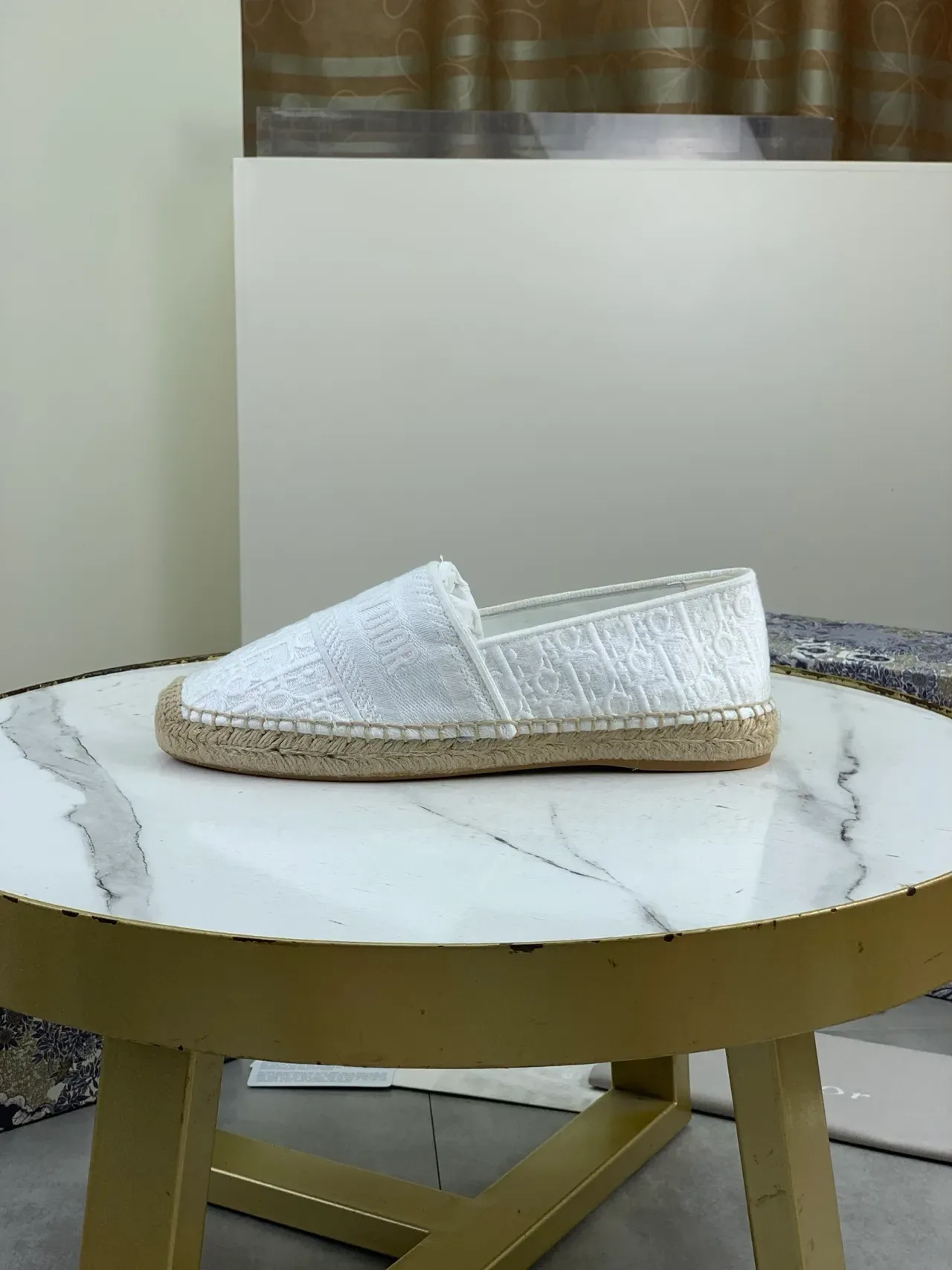 Dior Espadrille Brancas Jacquard Oblique Slip-On Boat Shoes 5